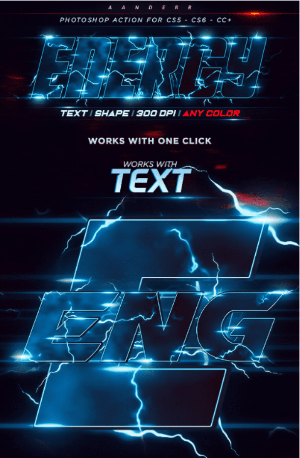 Изображение [graphicriver] Energy Text Photoshop Action в посте 201970