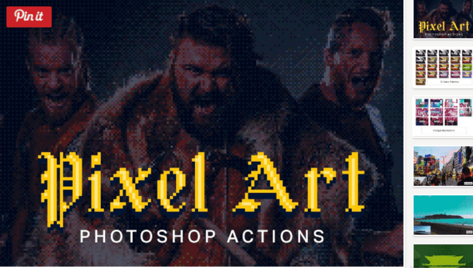 Изображение [creativemarket] 21 Pixel Art Photoshop Actions в посте 203209