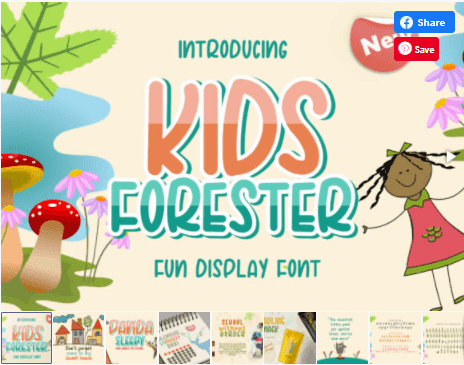 Изображение [Creativefabrica] Kids Forester Font (2021) в посте 249436