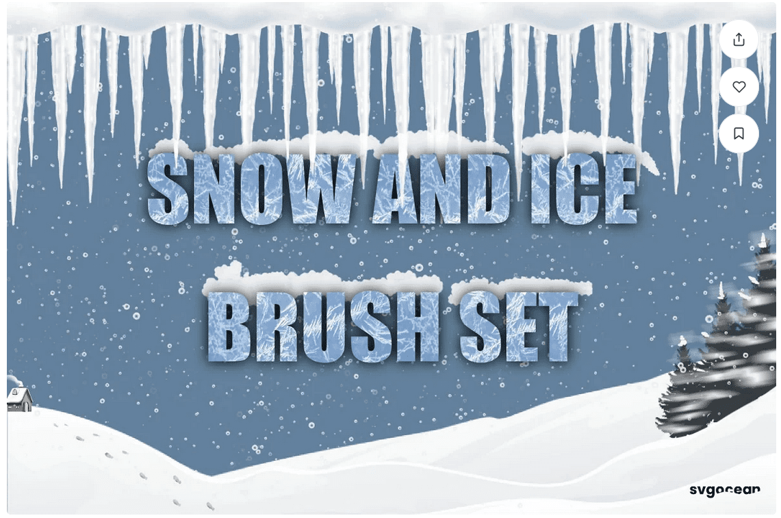 Изображение [creativemarket] Snow and Ice Procreate Brushes в посте 288059