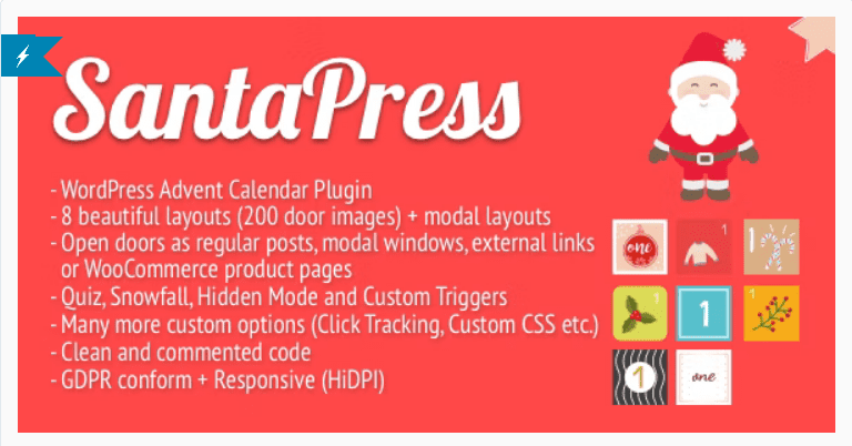 Изображение [codecanyon] SantaPress v1.5.4 - плагин викторин для календаря событий WordPress (2021) в посте 289252