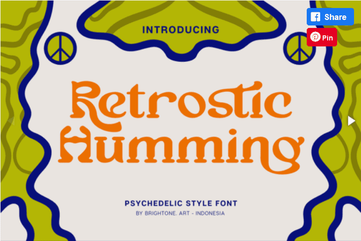 Изображение [creativefabrica] Retrostic Humming Font (2022) в посте 291913