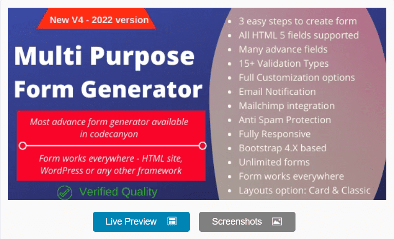 Изображение [codecanyon] Multi-Purpose Form Generator v4.8 Nulled - многоцелевой генератор форм в посте 294540