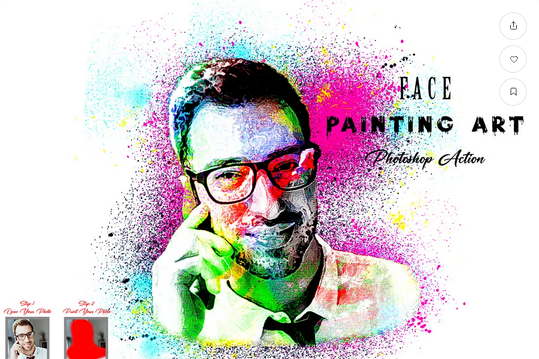 Изображение [creativemarket] Face Painting Art Photoshop Action в посте 295233