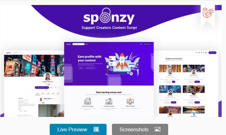 Изображение [codecanyon] Sponzy v3.2 - скрипт монетизации контента (2022) в посте 296170