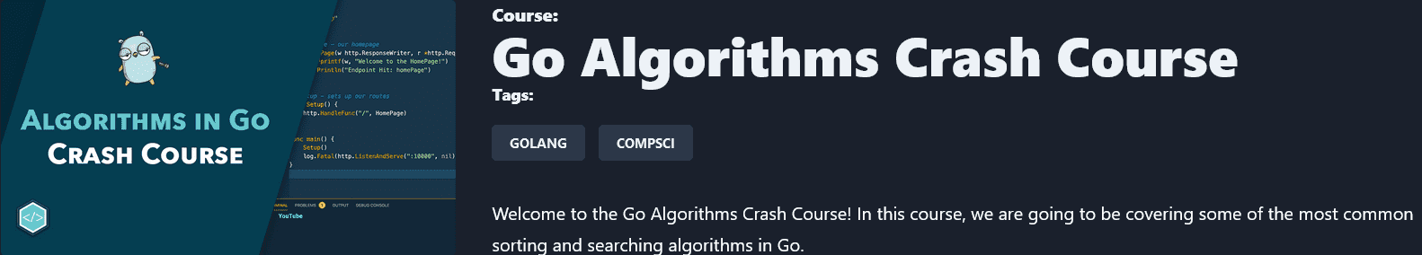 Изображение [tutorialedge] Go Ускоренный курс алгоритмов Go Algorithms Crash Course в посте 299467