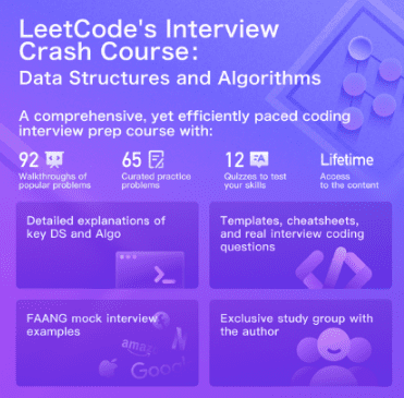 Изображение [leetcode.com] LeetCode's Interview Crash Course Data Structures and Algorithms (2023) в посте 304733