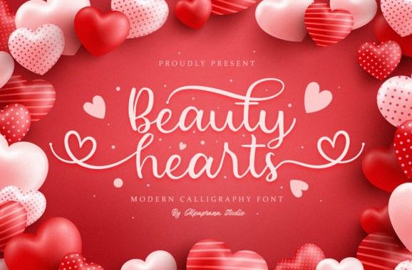 Изображение [Creativefabrica] Beauty Hearts Font в посте 201856