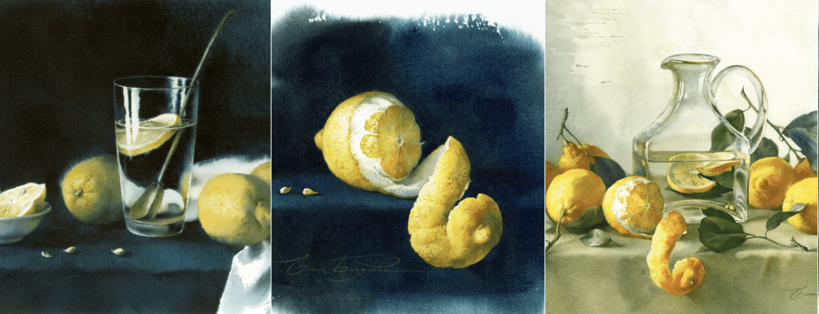 Изображение [Елена Базанова] [lectoroom] Голландский натюрморт. Бокал воды и лимон акварелью (2021) в посте 245642